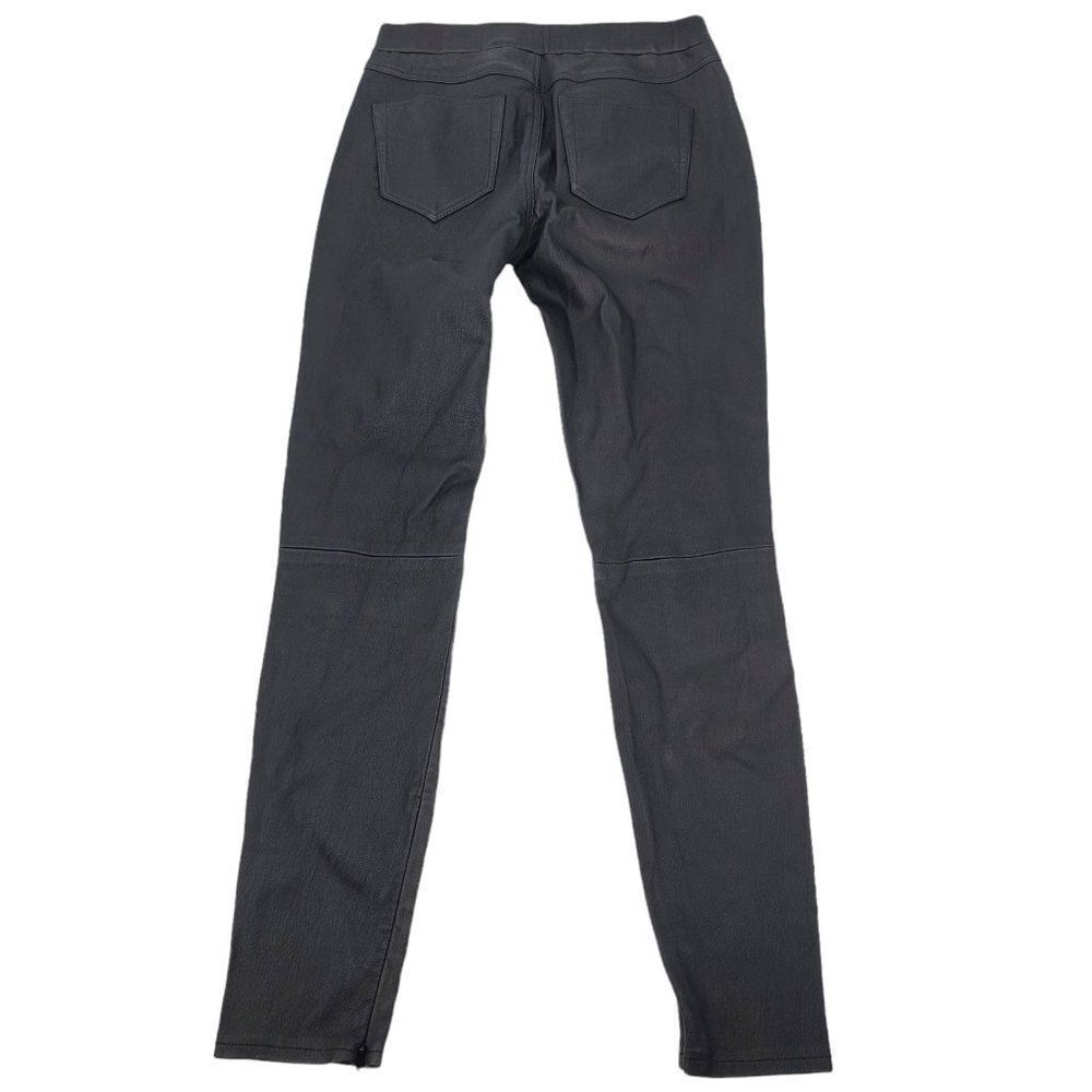 Madewell Leather Pants High Rise Skinny Sexy Black Straight Leg Leather Pants - Picture 3 of 6